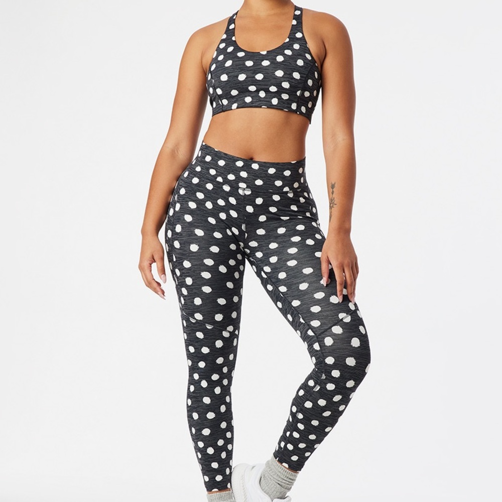 FULL SET Outdoor Voices Polka Dot Sports Bra and 3/4 Leggings